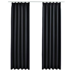 vidaXL Rideaux occultants avec crochets 2 pcs Noir 140x245 cm