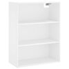 vidaXL Buffet haut Blanc 69,5x34x180 cm Bois d'ing&eacute;nierie