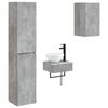vidaXL Ensemble de mobilier de salle de bain 3 pc Gris b&eacute;ton