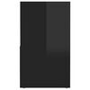 vidaXL Meuble TV Noir brillant 149x30x52 cm Bois d'ing&eacute;nierie