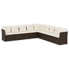 vidaXL Salon de jardin avec coussins 9 pcs marron résine tressée