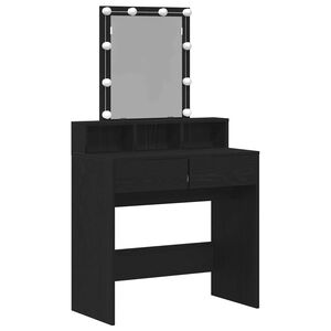 vidaXL Coiffeuse Ch&ecirc;ne noir 80 x 41 x 144,5 cm Bois d'ing&eacute;nierie