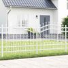 vidaXL Cl&ocirc;ture de jardin Blanc 240 x 140 cm Acier peint par poudre