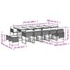 vidaXL Ensemble &agrave; manger de jardin et coussins 15 pcs beige