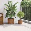 vidaXL Panier &agrave; plantes avec stockage 2 pcs Marron Rattan Kubu