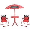 vidaXL Jeu de bistro avec parasol pour enfants 3 pcs Rouge