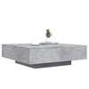 vidaXL Table basse avec lumières LED gris béton 100x100x31 cm