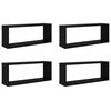 vidaXL &Eacute;tag&egrave;res murales cube 4 pcs Noir 60x15x23 cm Bois d&rsquo;ing&eacute;nierie