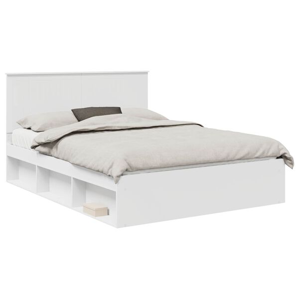 vidaXL Cadre de lit Blanc 150 x 200 cm Bois de pin massif