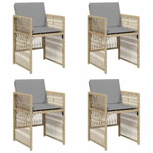 vidaXL Chaises de jardin avec coussins lot de 4 m&eacute;lange beige