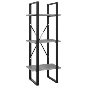 vidaXL Biblioth&egrave;que &agrave; 3 niveaux gris b&eacute;ton 40x30x105cm bois ing&eacute;nierie