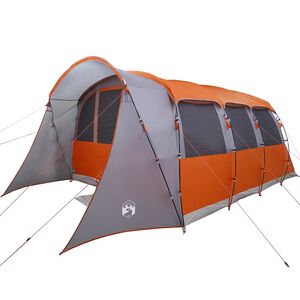 vidaXL Tente familiale avec toit Gris et orange 576 x 325 x 213 cm