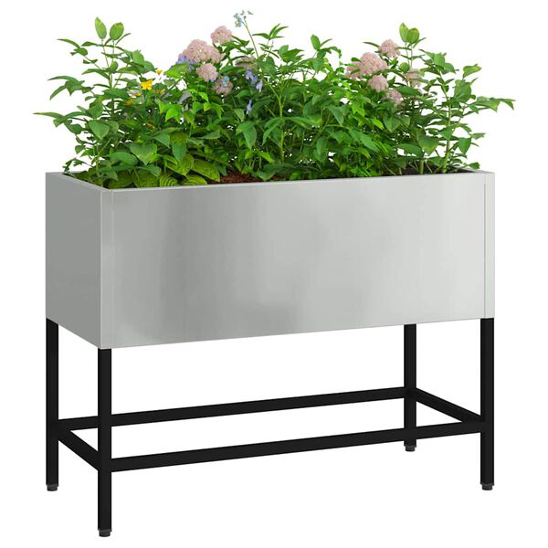 vidaXL Bac de jardin sur&eacute;lev&eacute; Argent 60 x 26 x 45 cm Acier galvanis&eacute;