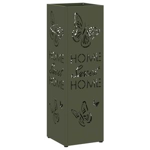 vidaXL Stand de Parapluie de Pluie Olive 15,5 x 15,5 x 49 cm Acier