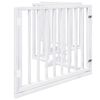 vidaXL Barri&egrave;re pour chiens et porte 4 panneaux blanc bois de peuplier