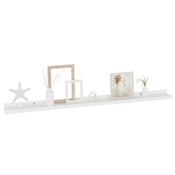 vidaXL &Eacute;tag&egrave;res murales 4 pcs Blanc 100x9x3 cm