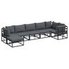 vidaXL Ensemble de canap&eacute; de jardin avec coussin Noir Aluminium