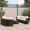 vidaXL Salon de jardin avec coussins 7 pcs marron r&eacute;sine tress&eacute;e