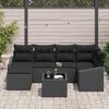 vidaXL Ensemble de canapé de jardin 7 pcs Noir Poly rotin