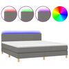 vidaXL Sommier &agrave; lattes de lit et matelas et LED Gris fonc&eacute; 160x200 cm