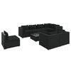 vidaXL Salon de jardin 9 pcs avec coussins R&eacute;sine tress&eacute;e Noir