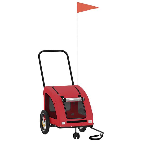 vidaXL Remorque de v&eacute;lo pour animaux de compagnie rouge