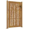 vidaXL Portail de jardin 100x125 cm en acier Corten et design bambou