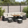 vidaXL Ensemble de canap&eacute; de jardin 9 pcs Noir polyrotin