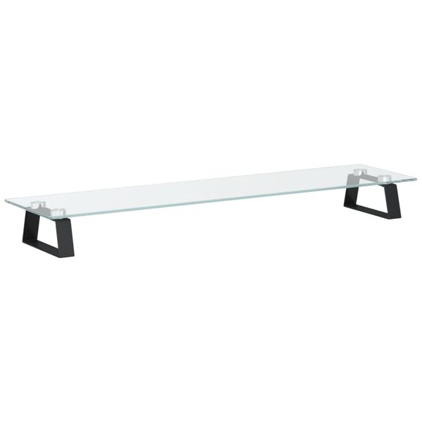 vidaXL Support de moniteur noir 80x20x8 cm verre tremp&eacute; et m&eacute;tal