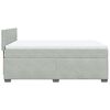 vidaXL Sommier &agrave; lattes de lit et matelas Gris clair 160x200cm Velours
