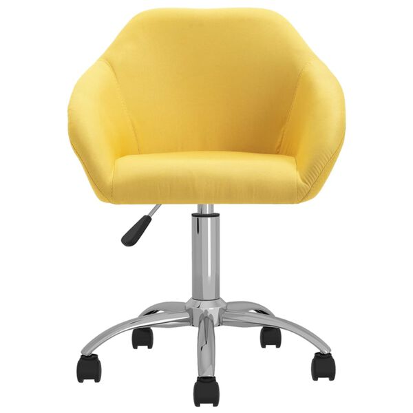 vidaXL Chaises pivotantes &agrave; manger lot de 2 jaune tissu