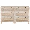 vidaXL Buffet 2 pcs Blanc 60 x 33 x 75 cm bois de manguier massif