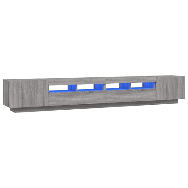 vidaXL Ensemble de meubles TV avec lumi&egrave;res LED 3 pcs Sonoma gris