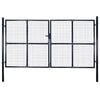 vidaXL Portail de jardin grillag&eacute; en acier galvanis&eacute; gris 300 x 200 cm