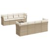 vidaXL Salon de jardin avec coussins 9 pcs beige r&eacute;sine tress&eacute;e