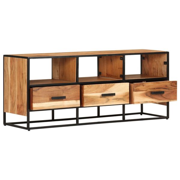 vidaXL Meuble TV 110x30x45 cm Bois d'acacia massif