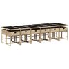 vidaXL Ensemble &agrave; manger de jardin coussins 13 pcs m&eacute;lange beige rotin