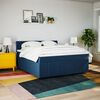 vidaXL Sommier &agrave; lattes de lit avec matelas Bleu 180x200 cm Tissu