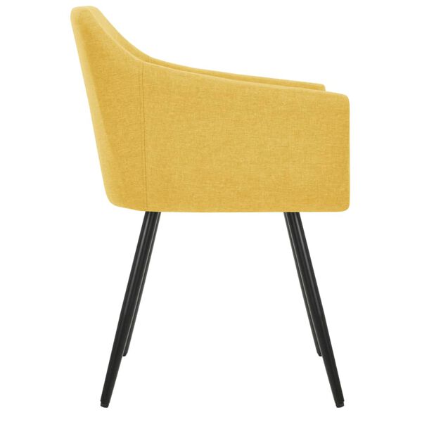 vidaXL Chaises &agrave; manger lot de 6 jaune tissu