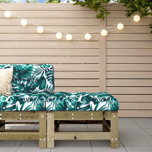 vidaXL Repose-pied de jardin avec coussin bois de pin impr&eacute;gn&eacute;