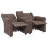 vidaXL Fauteuil inclinable porte-gobelets 2 places marron similicuir