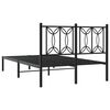 vidaXL Cadre de lit métal sans matelas avec tête de lit noir 120x200cm