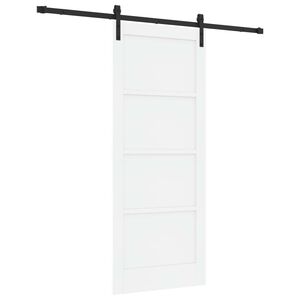 vidaXL Porte coulissante 83 x 202 cm Bois de pin massif Blanc et noir