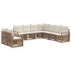vidaXL Ensemble de canap&eacute; de jardin 9 pcs Beige polyrotin