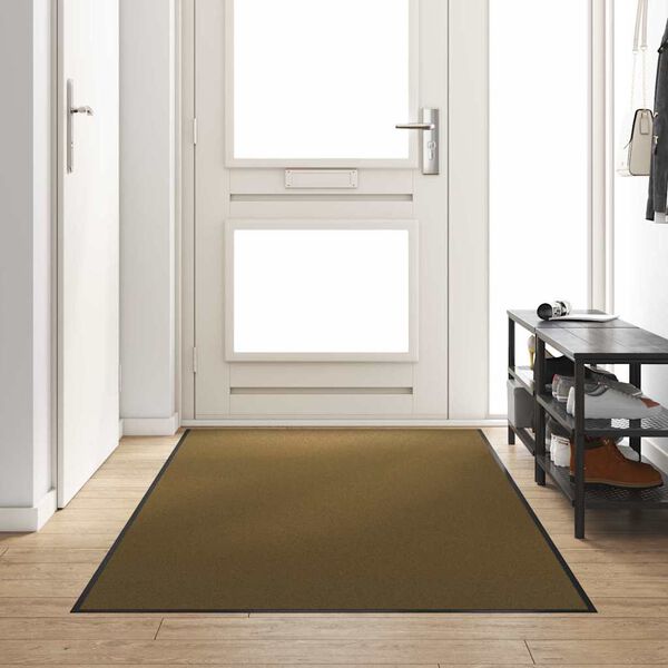 vidaXL Tapis d'entrée Marron et Noir 120 x 300 cm Polyamide et PVC