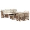 vidaXL Ensemble de canap&eacute; de jardin 6 pc Beige polyrotin