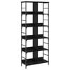 vidaXL &Eacute;tag&egrave;re 8 niveaux 78,5 x 33 x 188,5 cm m&eacute;tal PB Ch&ecirc;ne noir