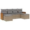 vidaXL Salon de jardin avec coussins 6 pcs beige r&eacute;sine tress&eacute;e