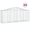 vidaXL Paniers &agrave; gabions arqu&eacute;s 9 pcs 200x50x80/100 cm Fer galvanis&eacute;