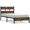 vidaXL Cadre de lit sans matelas avec t&ecirc;te de lit ch&ecirc;ne fum&eacute; 100x200cm